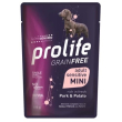 prolife cane grain free sensitive mini adult maiale patate 100gr (bustina)