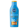 nivea sun latte solare protect & bronze fp50 200 ml, crema solare 50 p