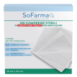 sofarma+ garza sterile in tessuto non tessuto 10 x 10cm 100 pezzi