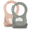 nuvita squashy bavaglino arrotolabile silicone 2 pezzi english rose sage green