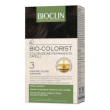 bioclin bio colorist colorazione permanente 3 castano scuro - kit completo per capelli intensamente