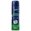 nivea men fresh sensation deodorante spray 150 ml, deodorante uomo spray per una protezione 72h
