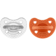 chicco physio forma soft luxe 16-36 m - 2 succhietto in silicone - arancione+neutro