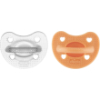 chicco physio forma soft luxe 6-16 m - 2 succhietti in silicone - arancione+neutro