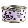 lev gatto lattina in acqua di cottura adulto pollo & manzo 70 gr