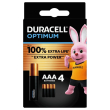 duracell optimum aaa4 batteries pile stilo 4 pezzi