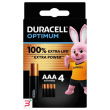 duracell optimum aaa b4 4 pile blister