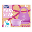 chicco set pappa silicone 6m+ rosa, 3 pezzi