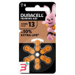 duracell easy tab 13 arancio batteria per apparecchio acustico 6 pezzi