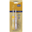 chicco doppio spazzolino primi denti 6-36m - rosa - giallo