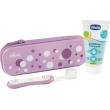 chicco set primi dentini 6m+ - set spazzolino con dentifricio - lilla