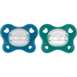 chicco physioforma dual soft 16-36m - 2 succhietti in silicone - azzurro