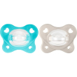 chicco physioforma dual soft 6-16m - 2 succhietti in silicone - azzurro