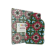 colors hotbag borsa per l'acqua calda multicolor verde e rosso, 2 litri, con tasca laterale, accesso