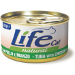 life cat natural tonno con pollo e manzo - alimento completo per gatti 85 gr