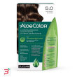 aloecolor 5,0 castano chiaro tinta permanente capelli colore ad alta pigmentazione 50 ml + rivelator
