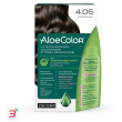 aloecolor 4,05 cioccolato tinta permanente capelli colore ad alta pigmentazione 50 ml + rivelatore a