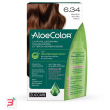 aloecolor 6,34 biondo scuro miele tinta permanente capelli colore ad alta pigmentazione 50 ml + rive