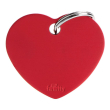 my family medaglietta cuore (l) alluminio rosso (ref. mfb30)