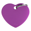 my family medaglietta cuore (l) alluminio viola (ref. mfb66)