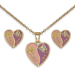 bjs002 parure orecchini+collanina best friend gold plated