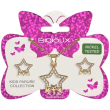 biojoux double star parure con collana e orecchini acciaio medicale gold plated