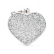 my family medaglietta cuore (l) grigio glitter (ref. gl03grey)
